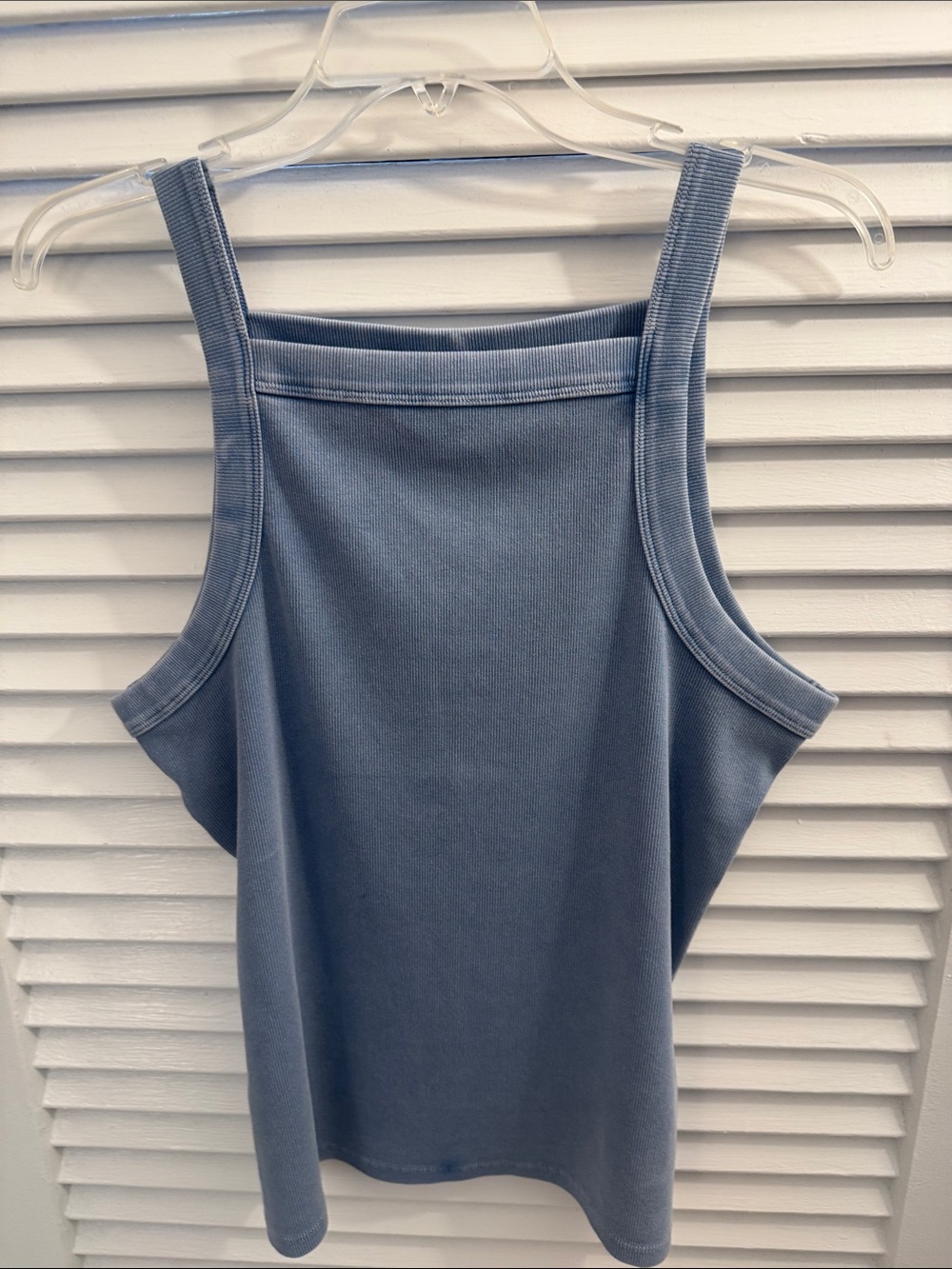 NWT Express "Fitted" Blue Ribbed Tank Top - Size Large